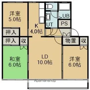 テレパレス函館吉川【2階】の間取り